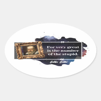 Pegatina Ovalada Galileo Galilei Gran número de estúpidos
