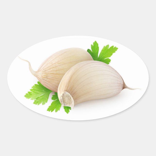 Pegatina Ovalada Garlic (Anverso)