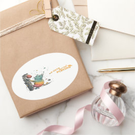 Pegatina Ovalada Gatito Travieso