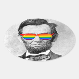 Pegatina Ovalada Gaybraham Lincoln