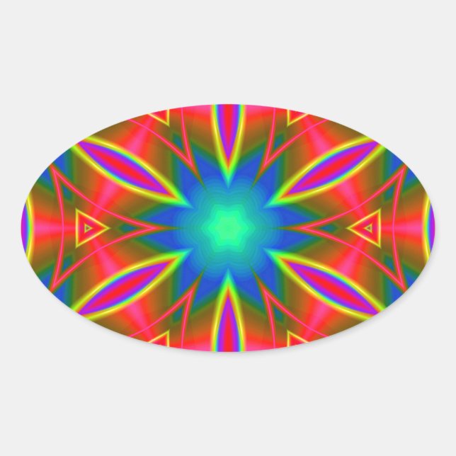 Pegatina Ovalada Geométrica 160614 (01) (Anverso)