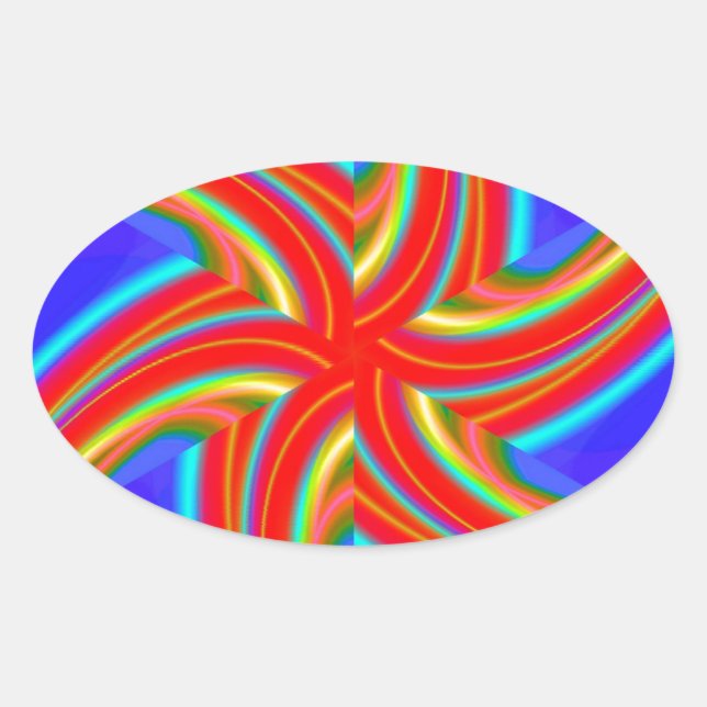 Pegatina Ovalada Geométrica 160614 (04) (Anverso)