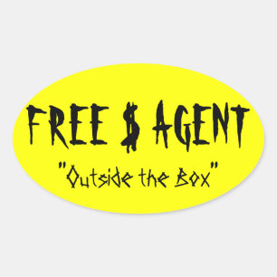 Pegatina Ovalada GEOR DE AGENTE DE $ GRATIS,amarillo,oval,pegatinas