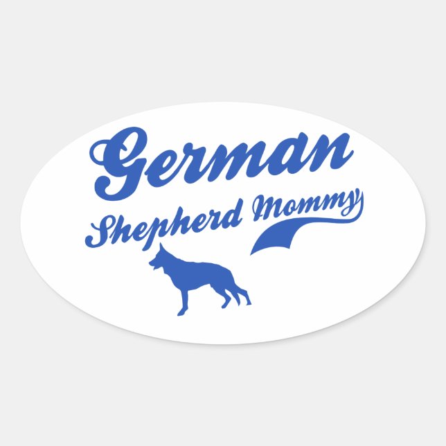 Pegatina Ovalada German Shepherd Mommy (Anverso)