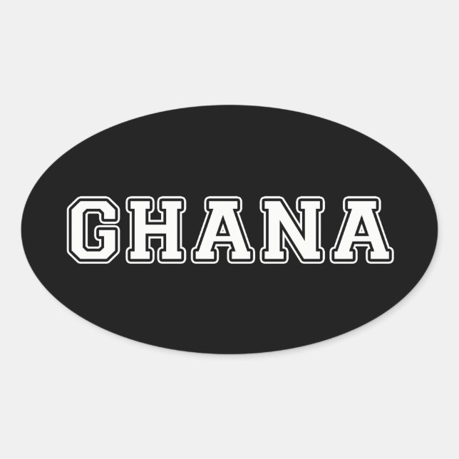 Pegatina Ovalada Ghana (Anverso)