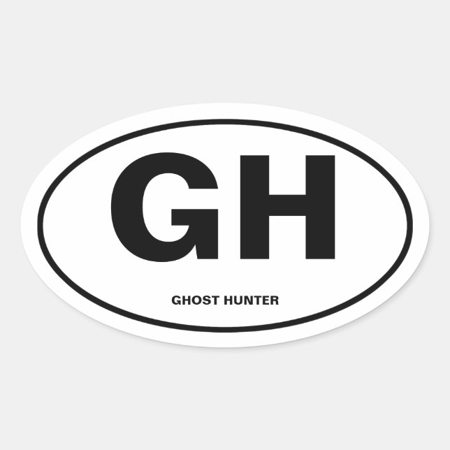 Pegatina Ovalada Ghost Hunter (Anverso)