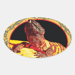 Pegatina Ovalada Gila Monster en Defensa