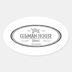 Pegatina Ovalada Gilman House Innsmouth Lovecraftian