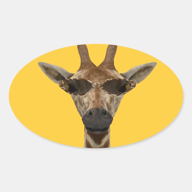 Pegatina Ovalada Giraffe Incognito (Anverso)