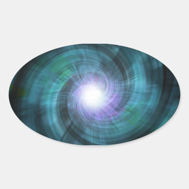 Pegatina Ovalada Giro cósmico azul (Anverso)