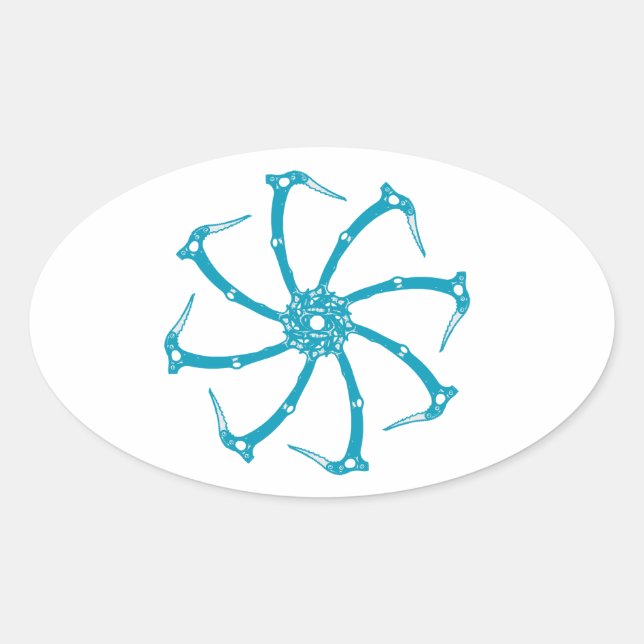 Pegatina Ovalada Giro de herramientas de hielo (Anverso)