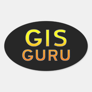 Pegatina Ovalada GIS Guru