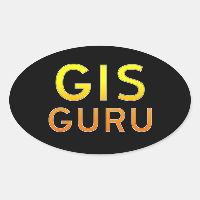 Pegatina Ovalada GIS Guru (Anverso)