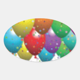 Pegatina Ovalada globo_cumpleaños_card_personalizar-r11e61ed9b90742