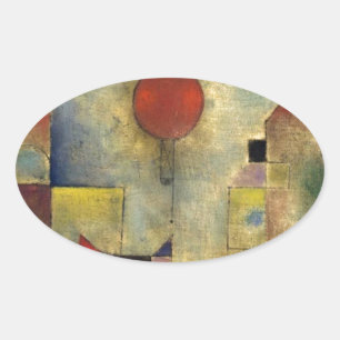 Pegatina Ovalada Globo rojo Paul Klee