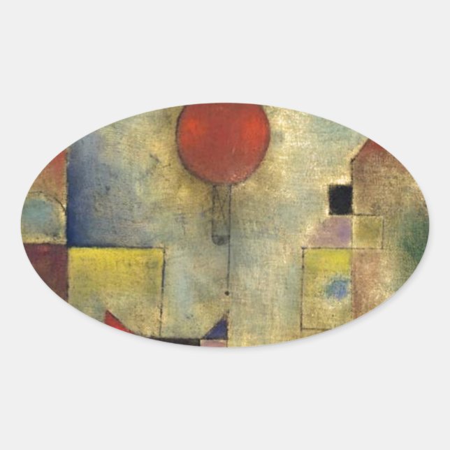 Pegatina Ovalada Globo rojo Paul Klee (Anverso)