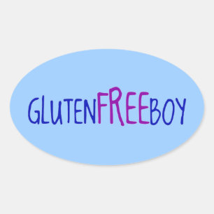Pegatina Ovalada Gluten Free Boy