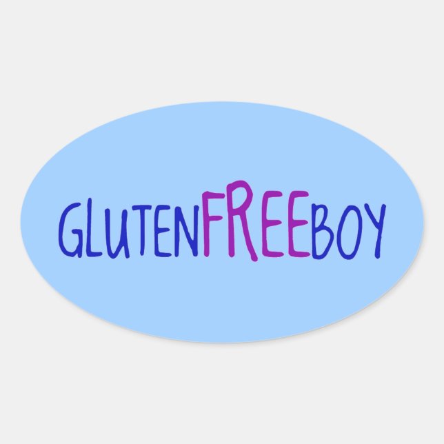Pegatina Ovalada Gluten Free Boy (Anverso)