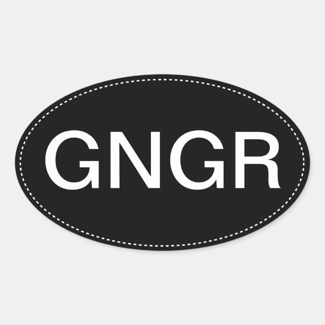 Pegatina Ovalada GNGR Ginger Oval Bumper Sticker (Anverso)