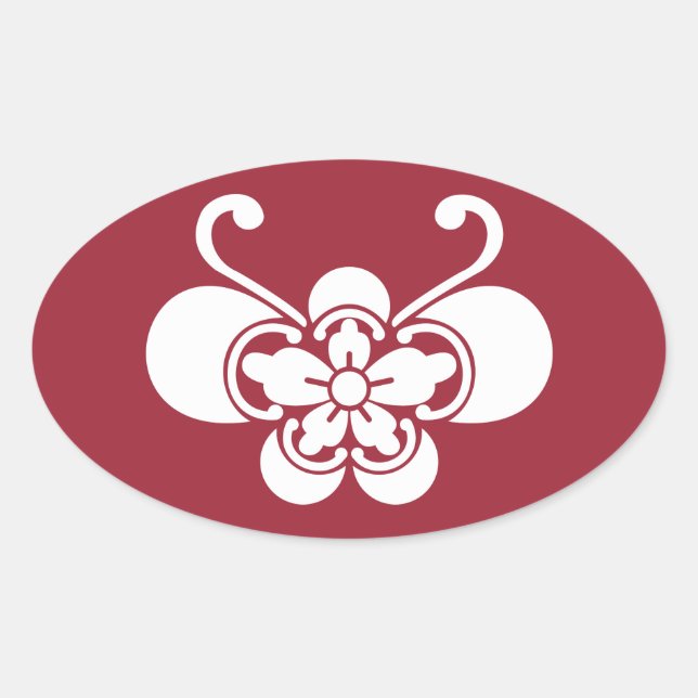 Pegatina Ovalada Goka con forma de mariposa (Anverso)