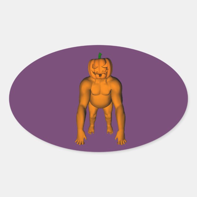 Pegatina Ovalada Gorila de Halloween (Anverso)