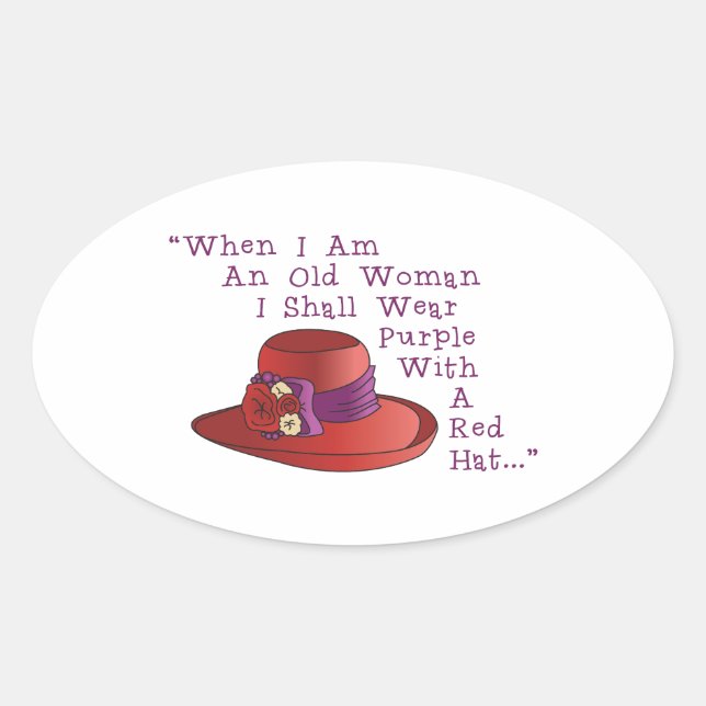 Pegatina Ovalada Gorra rojo (Anverso)