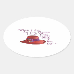 Pegatina Ovalada Gorra rojo
