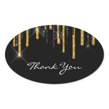 Gracias Boda de nombres Black Gold Drips
