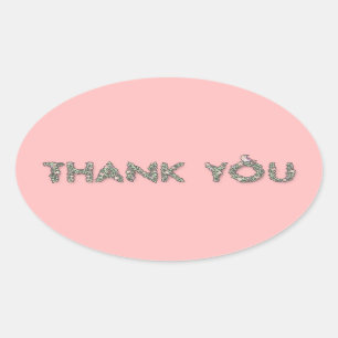 Pegatina Ovalada Gracias Floral
