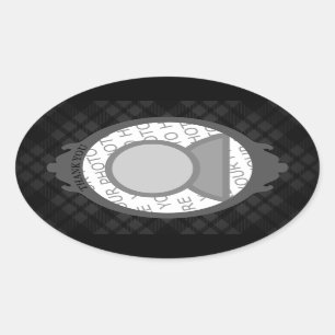 Pegatina Ovalada gracias (insertar su propia imagen)