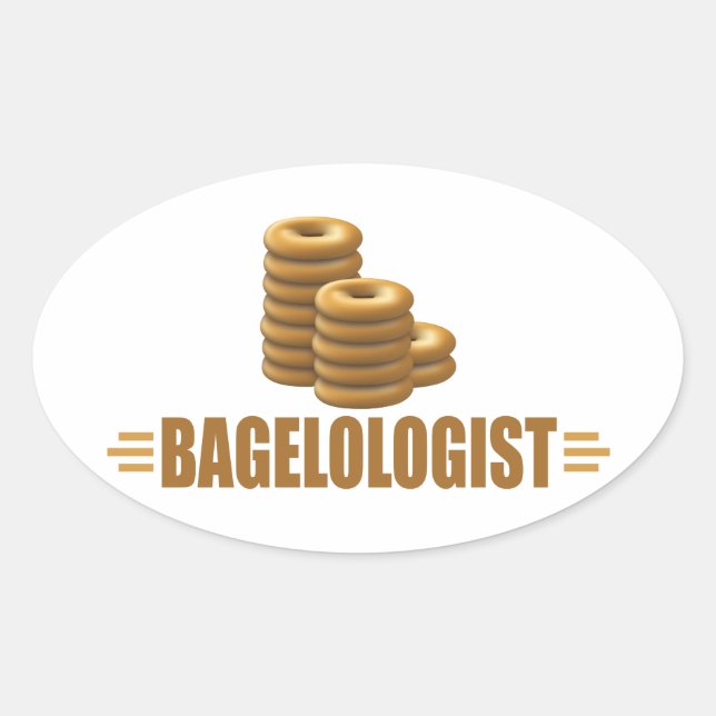 Pegatina Ovalada Gracioso Bagels (Anverso)