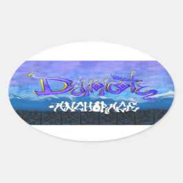 Pegatina Ovalada Graffiti de DC