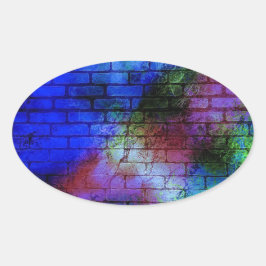 Pegatina Ovalada Graffiti mural