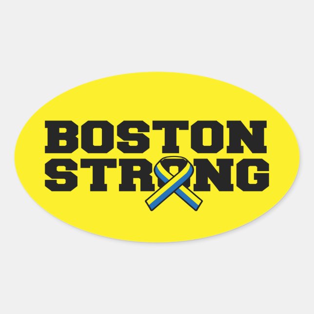 Pegatina Ovalada Gráfico de cinta de opciones fuerte de BOSTON (Anverso)
