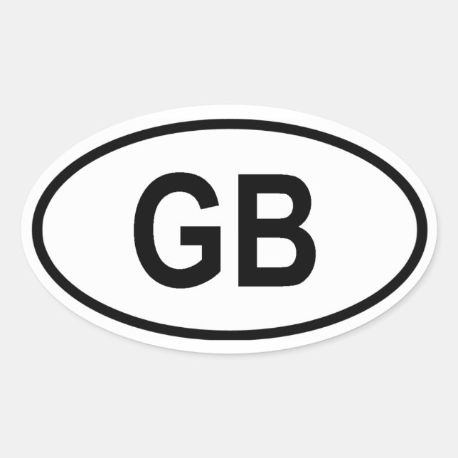 Pegatina Ovalada Gran Bretaña "GB" (Anverso)