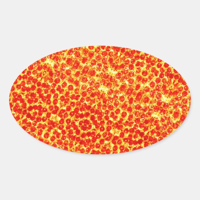 Pegatina Ovalada Gran patrón de pizza (Anverso)
