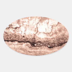 Pegatina Ovalada Granito naranja de sepia beige marrón moderno quem