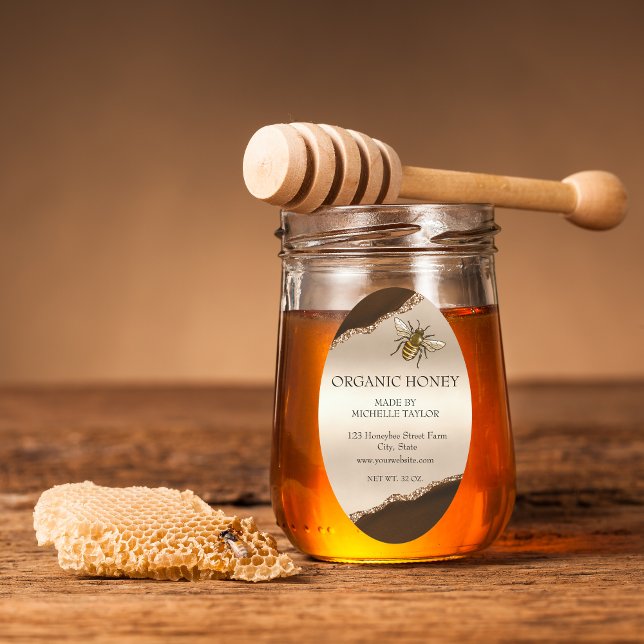 Pegatina Ovalada Granja de abejas de abeja de apicultores Honeycomb (Subido por el creador)