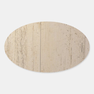 Pegatina Ovalada Grano de madera texturada lavado blanco