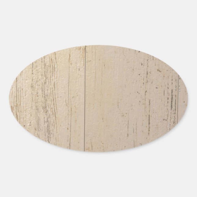 Pegatina Ovalada Grano de madera texturada lavado blanco (Anverso)