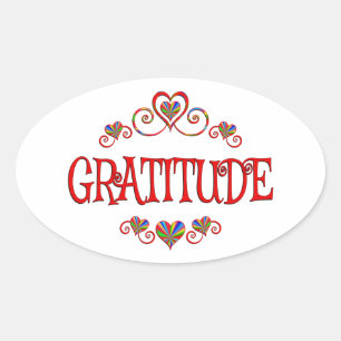 Pegatina Ovalada Gratitude Hearts