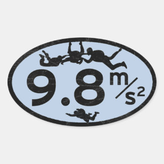 Pegatina Ovalada Gravedad de buceo del cielo