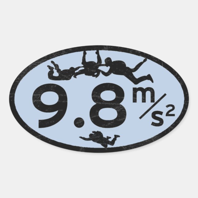 Pegatina Ovalada Gravedad de buceo del cielo (Anverso)