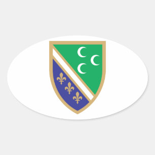 Pegatina Ovalada Grb Sandžaka, escudo de armas de Sandžak