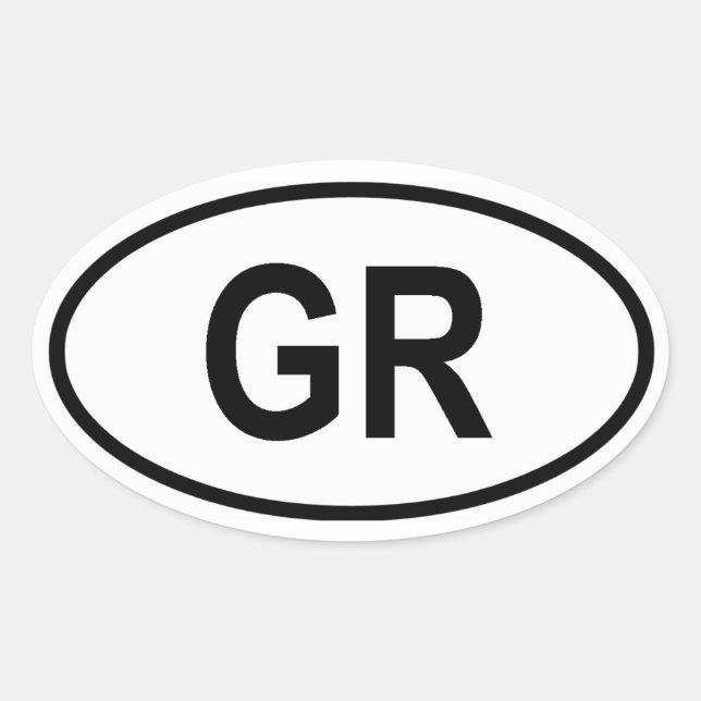Pegatina Ovalada Grecia "GR" (Anverso)