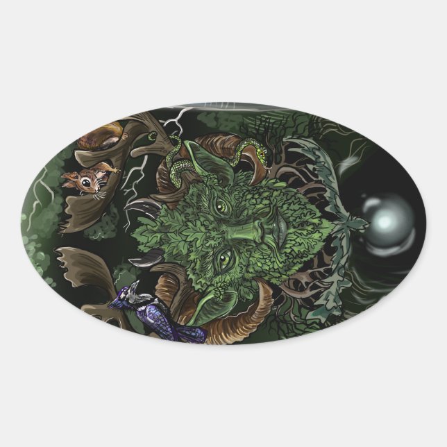 Pegatina Ovalada GreenMan (Anverso)
