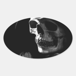 Pegatina Ovalada Grim Reaper Skull