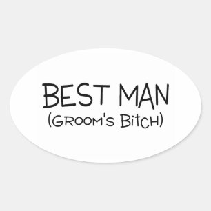 Pegatina Ovalada Grooms Best Man