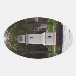 Pegatina Ovalada Grosse Ile North Channel Front Range Light pegatin