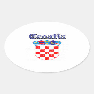 Pegatina Ovalada Grunge diseños de escudos de Croacia